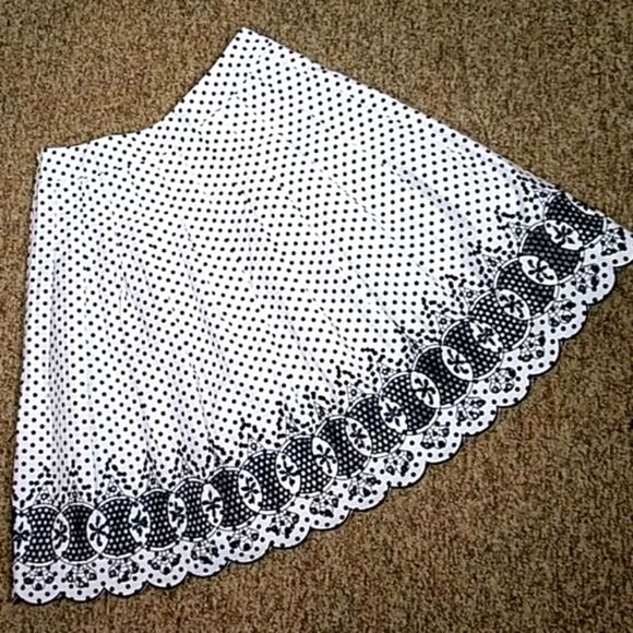 TALBOTS PETITES WHITE & BLACK WOMENS SKIRT SIZE 6P - Picture 1 of 11